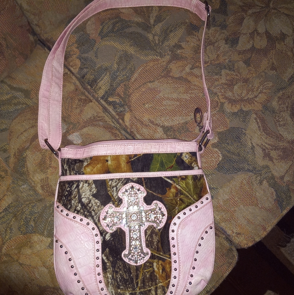 Women's Bling Cross Camo Purse